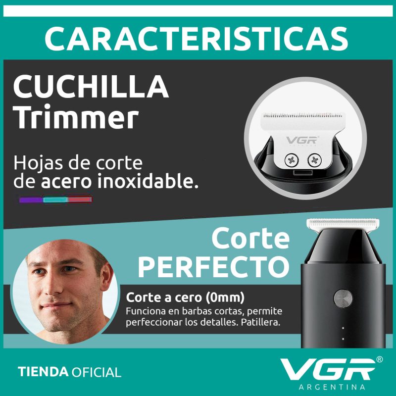 M Quina Cortar Pelo Mini Patillera Vgr V Ideal Viajes Negro Vgr