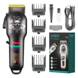 Máquina Cortar Pelo Clipper Vgr V-699 Profesional Barberia Color Negro