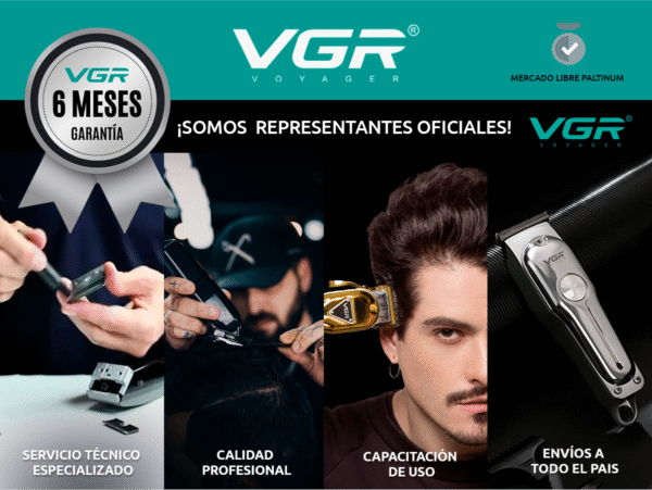 Máquina Trimmer Vgr V-960 Patillera Recargable 2 Velocidades Dorado - Image 9