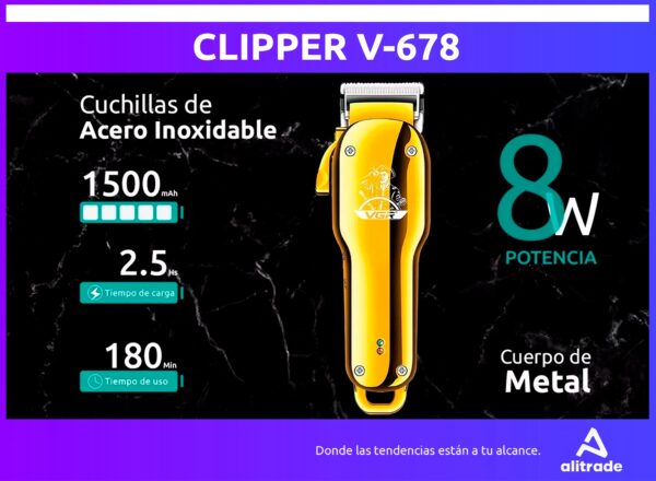 Combo Barbero Vgr Clipper V-678 + Shaver V-332 + Mat + Grips VGR - Image 3