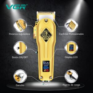 Maquina Corta Pelo Vgr V-267 Clipper Inalambrica Profesional – Plateado