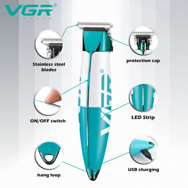 Máquina Corta Pelo Trimmer Patillera Vgr V-958 Recargable - Image 3
