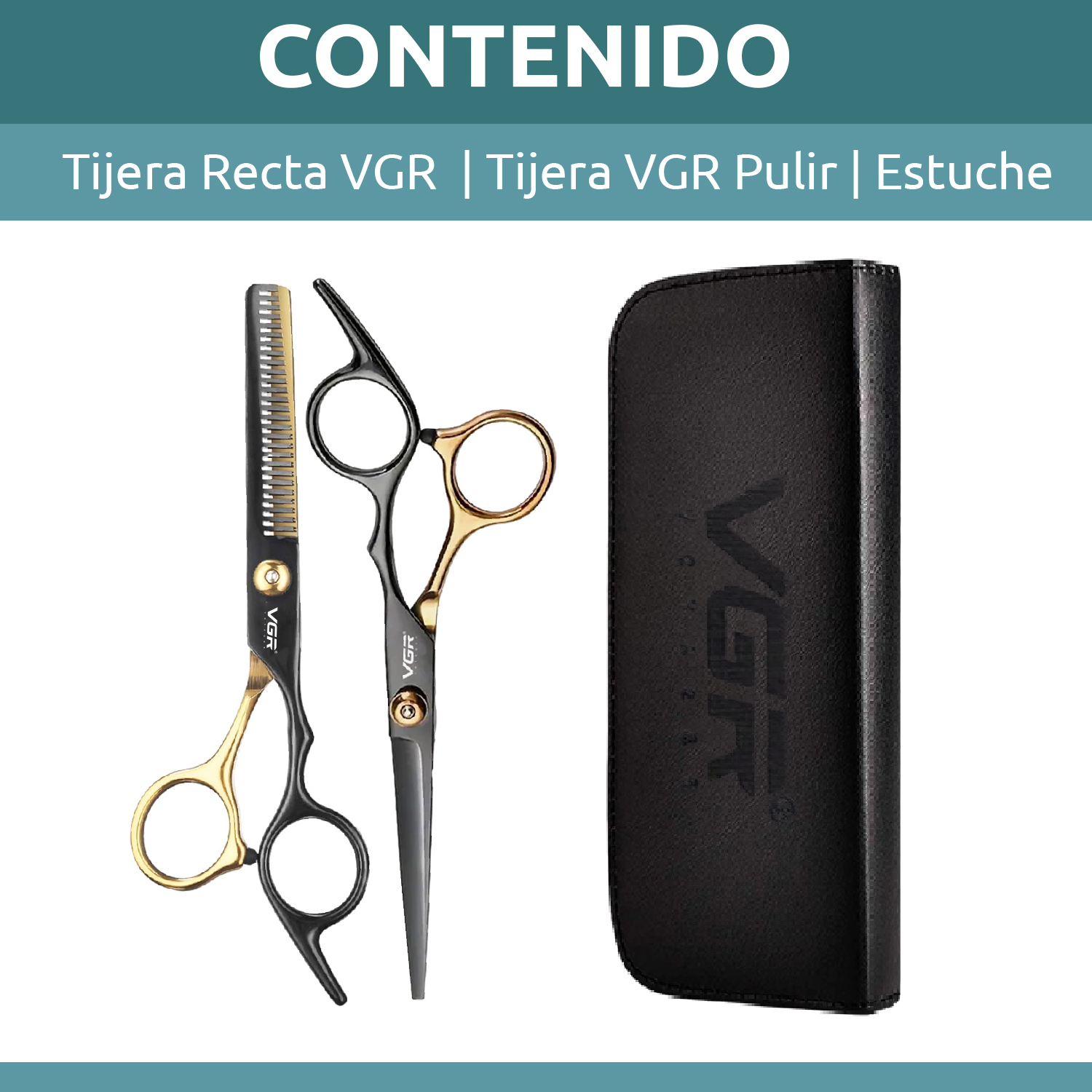 Tijeras Peluqueria Kit Vgr De Corte Entresacado Y De Pulir Dorado - Image 8