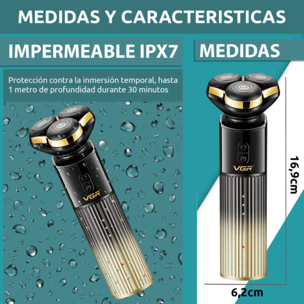 Afeitadora Eléctrica Hombre 4en1 trimmer VGR V-388 AFA usb - Image 7