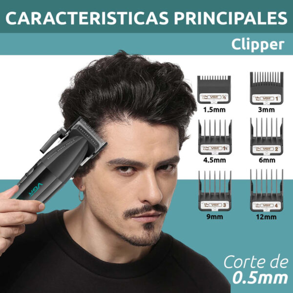 Máquina Corta Pelo Profesional VGR V-003 Turbo 9000 RPM Usb - Image 5