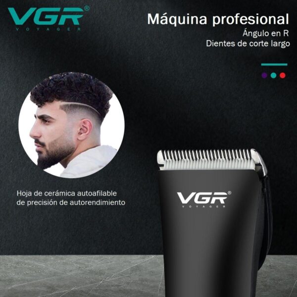 Maquina Corta Pelo Profesional Barba Clipper VGR V85 Recargable - Image 4