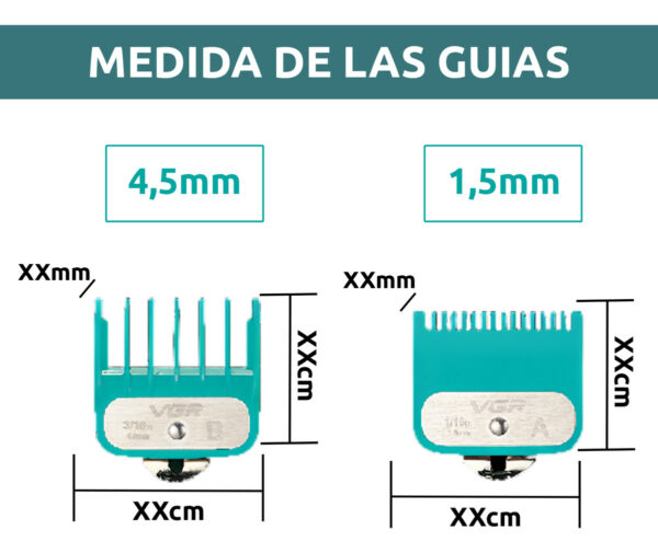 Peines Guía Corte maquina clipper Barbería VGR 1.5 y 4.5mm - Image 7