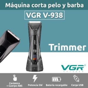 Máquina Cortar Pelo Corporal Íntima VGR V-938 Luz Led IPX7