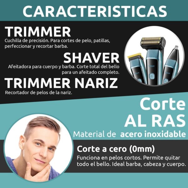 Repuesto Máquina Corta Pelo Grooming 3 en 1 Vgr V-366 Turbo - Image 6