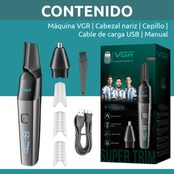 Trimmer Nariz Oído Corporal Nasal 2en11 Vgr V-603 Turbo Ipx5 - Image 8