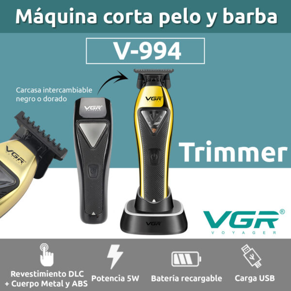 Patillera Profesional Vgr V-994 Metal Motor Vector 10000 Rpm - Image 2