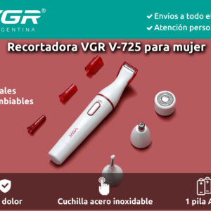 Afeitadora Vgr V-725 Mujer Cejas Cuerpo Nariz Sin Dolor Usb