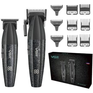 Kit Máquina Barbería Pro Clipper Trimmer VGR V-640 9000 Rpm