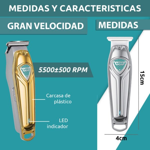 Máquina Trimmer Patillera Inalámbrica VGR V-911 Usb T-Blade - Image 7