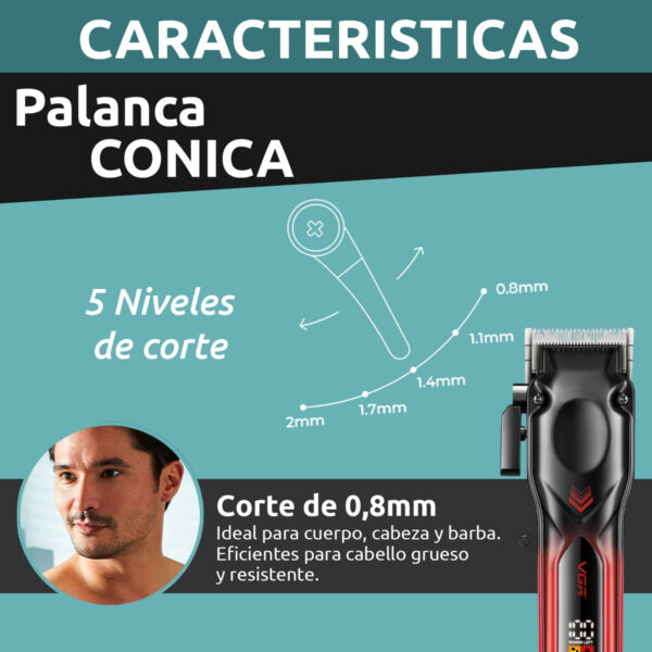 Maquina Cortadora Profesional Inalambrica Vgr V-656 Hombre - Image 7