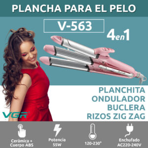 Planchita pelo 4en1 rizador ondas vgr v-563 ceramica 230°
