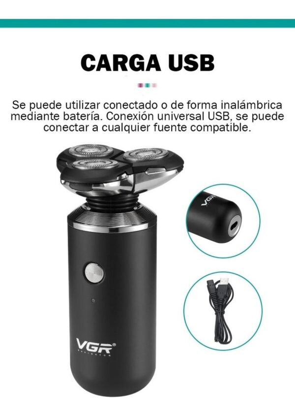 Afeitadora Shaver VGR V-317 Rasuradora Ipx6 Recargable Usb - Image 3