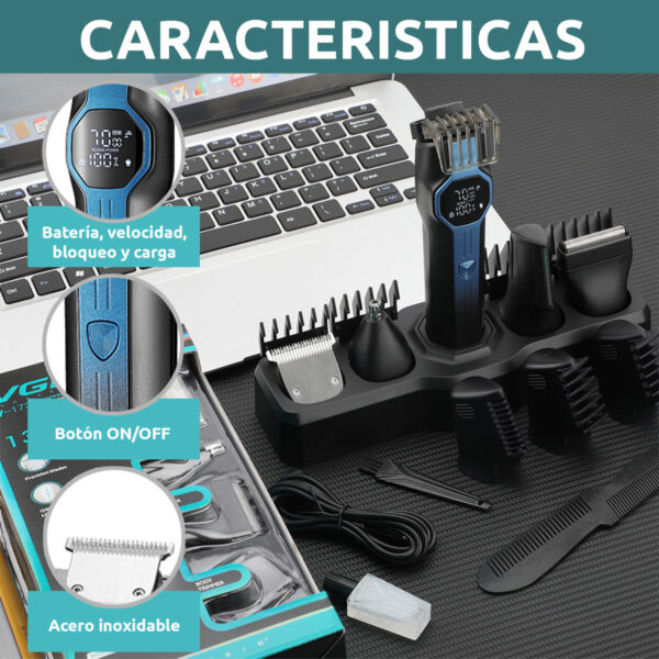 Grooming Kit Completo Profesional 13 En 1 Vgr V-173 Ipx7 - Image 6