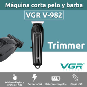 Máquina Patillera Profesional Recargable VGR V-982 Usb Led