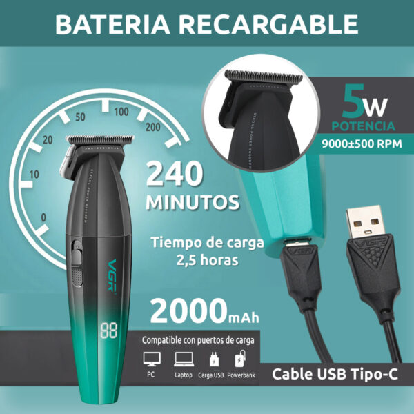 Máquina Patillera Profesional VGR V-906 Magnetico 9000 RPM - Image 3