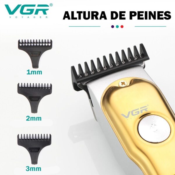 Maquina Corta Pelo Barba VGR V-290 Panel Led Recargable Usb - Image 5