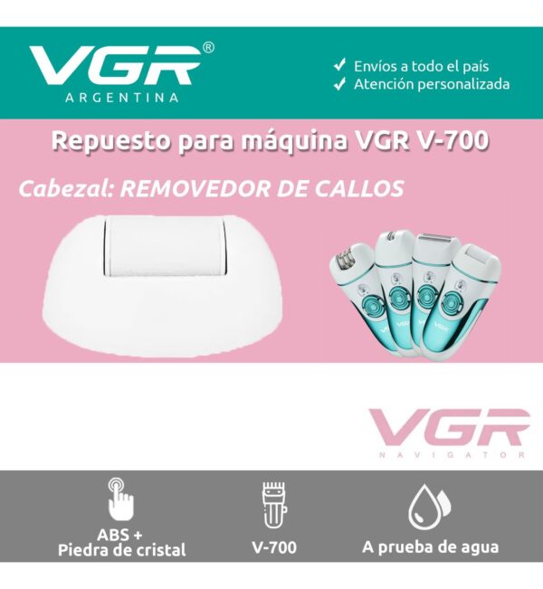 Repuesto Depiladora Eléctrica Mujer Vgr V-700 Cuerpo 4en1 - Image 2