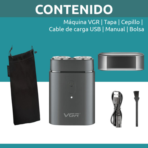 Afeitadora Eléctrica Portatil VGR V-341 Usb Tipo C Viajera - Image 8