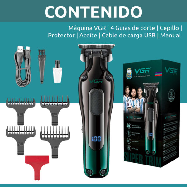 Máquina Corta Pelo Trimmer acero titanio VGR V-998 Usb AFA - Image 8