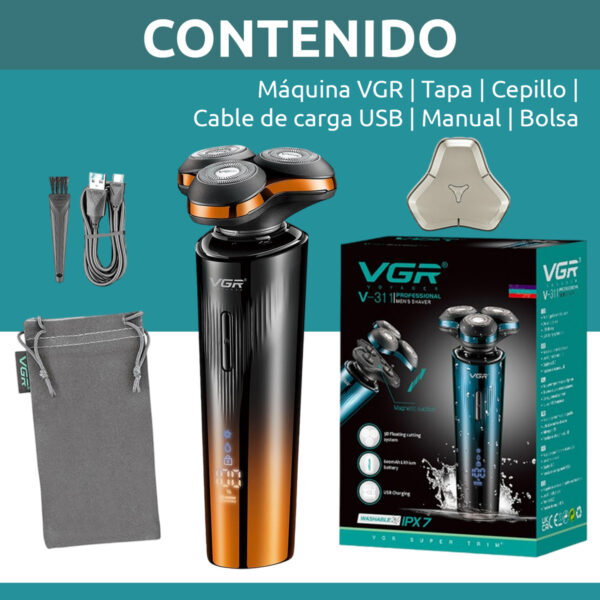 Afeitadora Eléctrica Hombre shaver VGR V-311 AFA recargable - Image 8