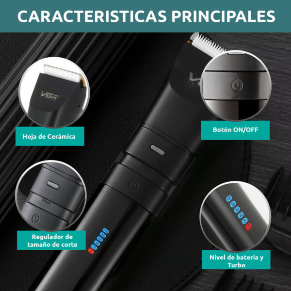 Cortadora Pelo Profesional Vgr V-286 Cerámica Íntima Ipx7 - Image 4