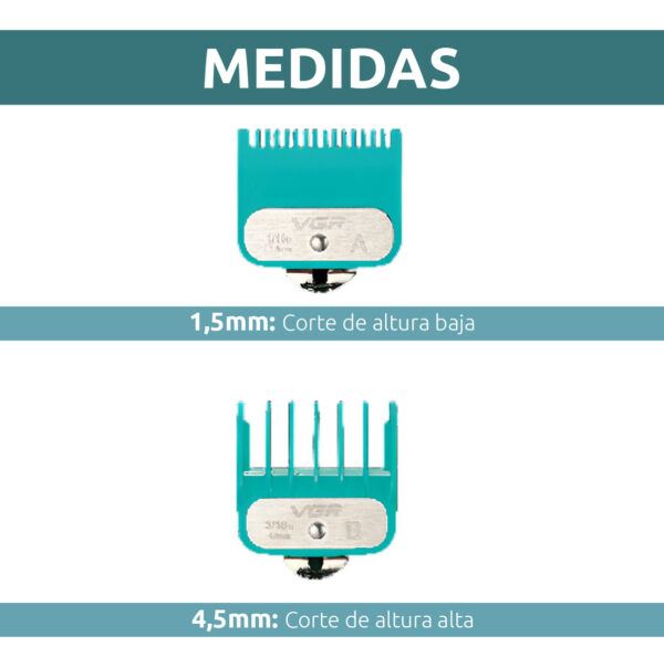 Peines Guía Corte maquina clipper Barbería VGR 1.5 y 4.5mm - Image 3