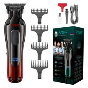 Máquina Corta Pelo Trimmer acero titanio VGR V-998 Usb AFA