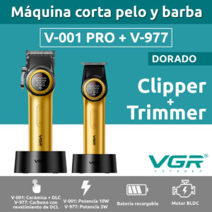 Combo Vgr Profesional Clipper V-001 Motor Bldc Trimmer V-977