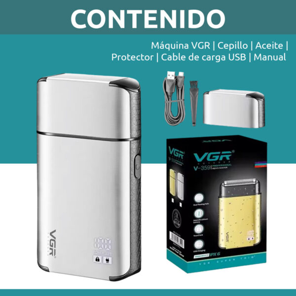 Rasuradora Eléctrica VGR V-359 titanio 8000rpm Ideal Viaje - Image 8