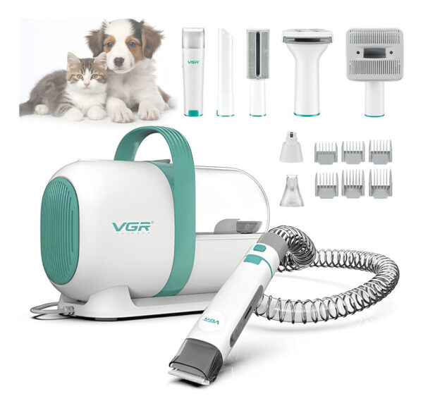 Set Máquina Corta Pelo Mascota 7en1 Vgr V-207 Pro Aspiradora