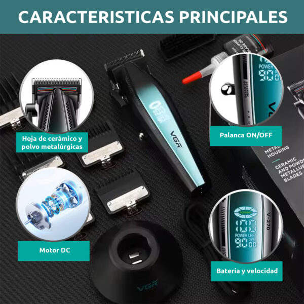Máquina De Cortar Pelo Pro Vgr V-270 Metal 9000rpm Motor Dc - Image 4