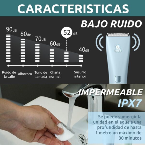 Máquina Cortar Pelo Bebés VGR V-153 Cerámica Silenciosa IPX7 - Image 6