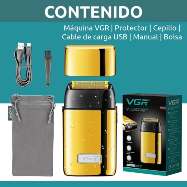 Afeitadora Eléctrica Shaver VGR V-356 Usb Triple Hoja IPX5 - Image 8