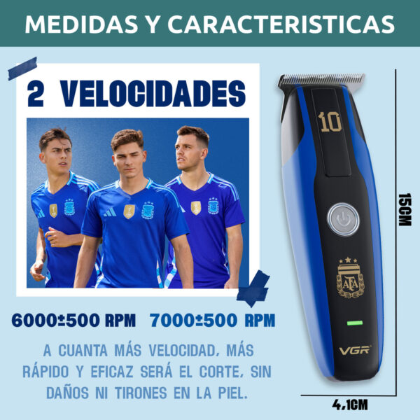 Máquina Trimmer usb VGR V-999 Afa Argentina azul Oficial - Image 8
