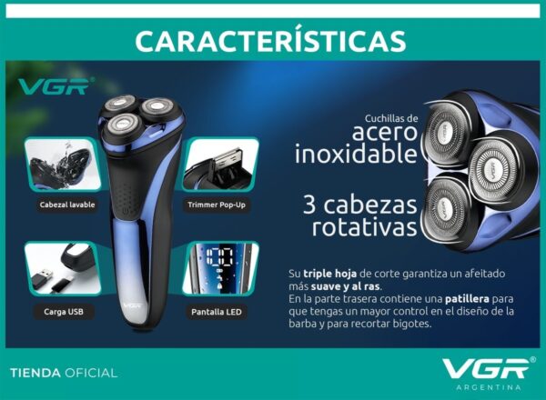 Repuesto Afeitadora Electrica Shaver Vgr V-306 Rasuradora - Image 3