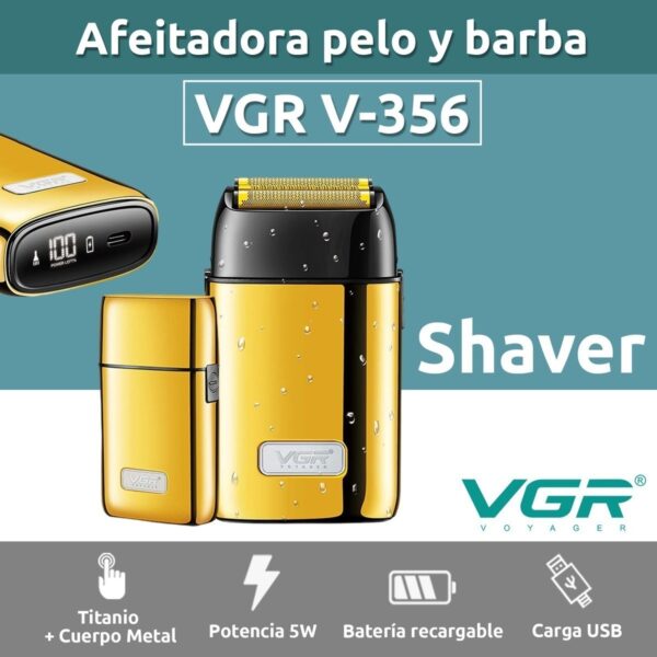 Afeitadora Eléctrica Shaver VGR V-356 Usb Triple Hoja IPX5 - Image 2