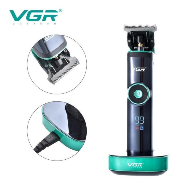 Cortadora De Pelo Barba Clipper VGR V-671 Recargable Usb Panel Led - Image 9