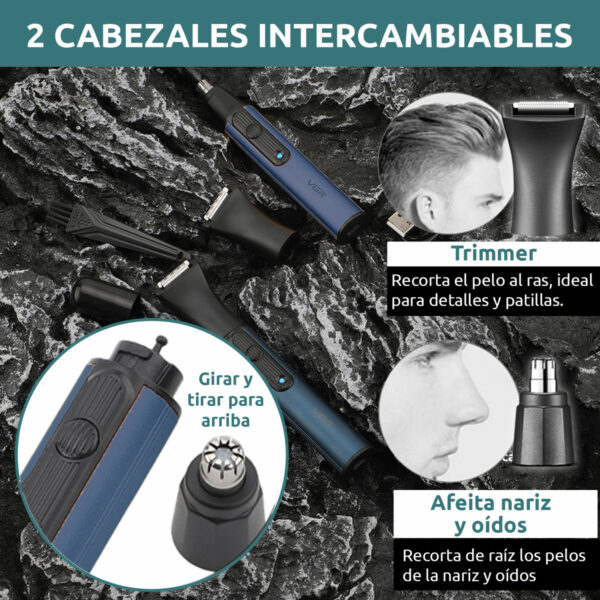 Máquina Trimmer Nariz Oído Patillera 2 En 1 Vgr V-626 Usb - Image 4