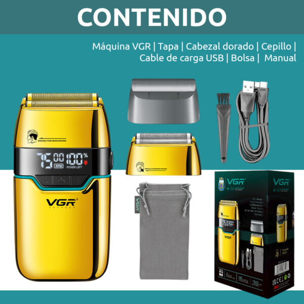 Afeitadora Eléctrica Hombre Vgr V-350 Ideal Cabeza 7500 Rpm - Image 8