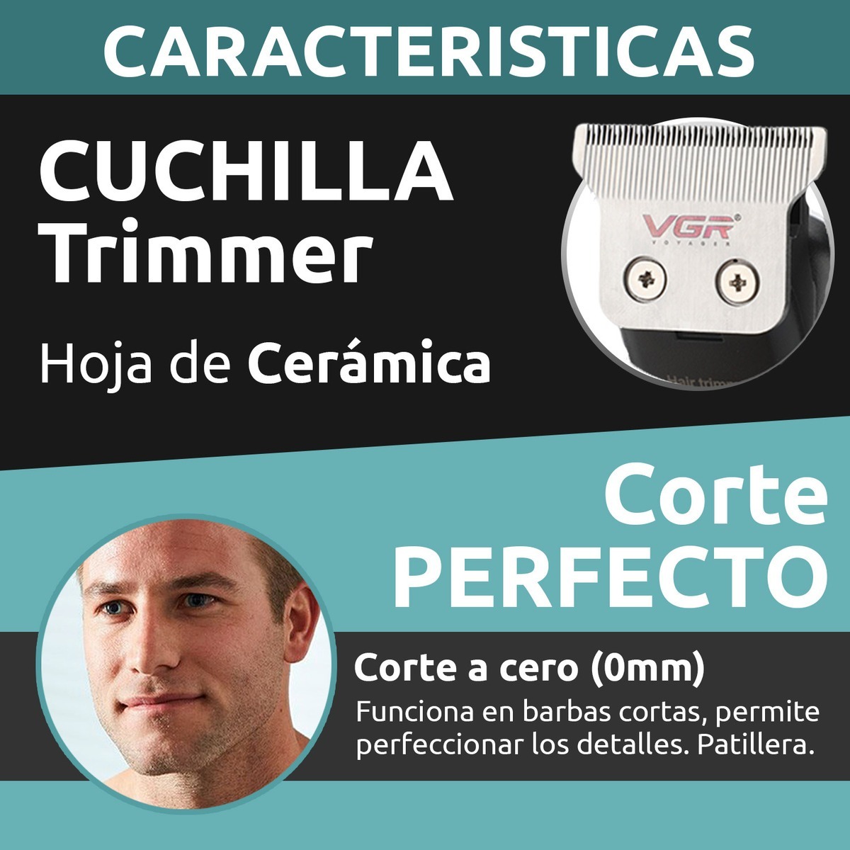 Máquina Patillera Trimmer Corta Pelo VGR V-941 Usb Turbo - Image 6