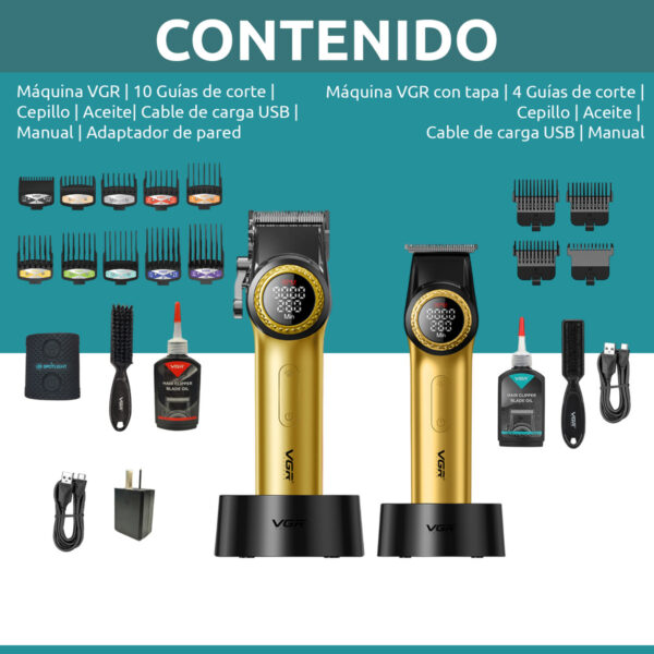Combo Vgr Profesional Clipper V-001 Motor Bldc Trimmer V-977 - Image 10