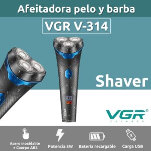 Afeitadora Eléctrica Hombre Shaver VGR V-314 Magnética IPX6