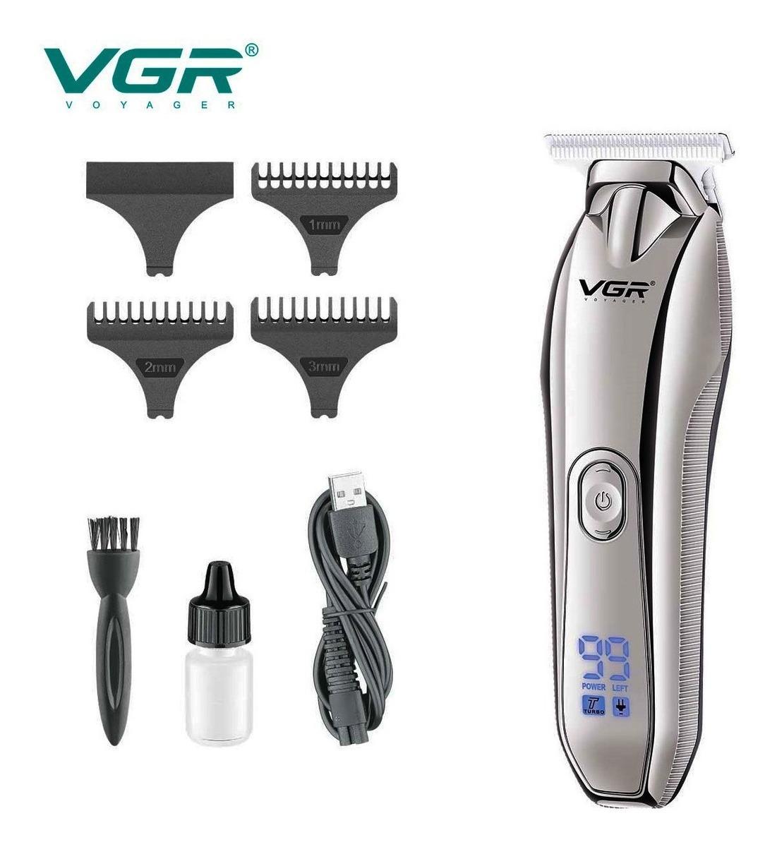 Maquina Corta Pelo Barba Trimmer VGR V-293 Recargable Usb Panel Led - Image 6