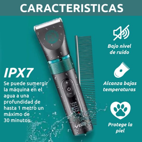Máquina Cortar Pelo Perros Mascotas Pro VGR V-209 Usb IPX7 - Image 7