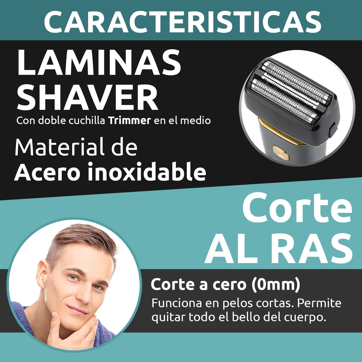 Afeitadora Eléctrica 2en1 Trimmer VGR V-355 Usb Turbo IPX6 - Image 6